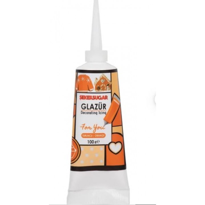 Şeker & Sugar Süsleme Glazürü Turuncu Renk 100 gr