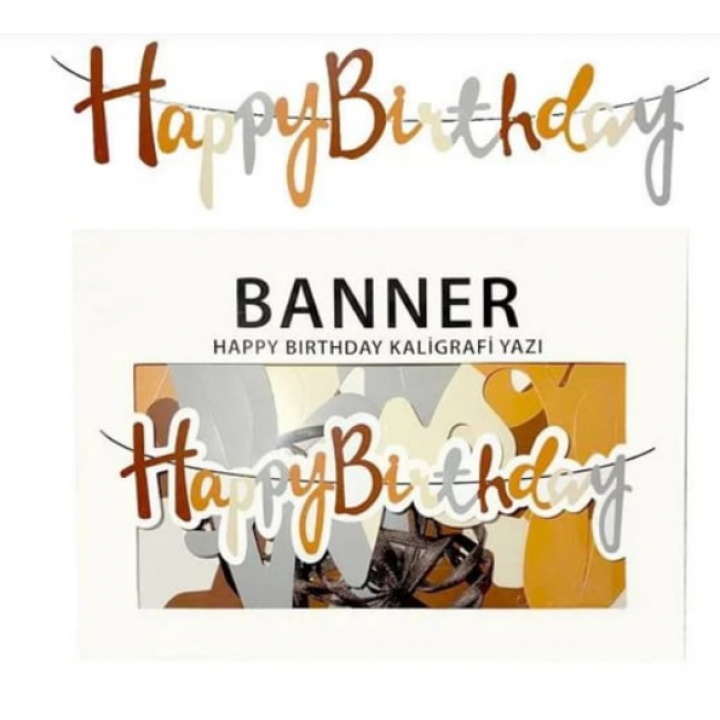 İYİ Kİ DOĞDUN BANNER  KAHVERENGİ