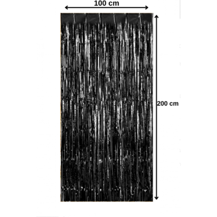 Perde Fon Dekor 100x200 cm Parlak Siyah İthal