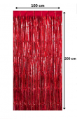 Perde Fon Dekor Metalik 100x200 cm Kırmızı İthal