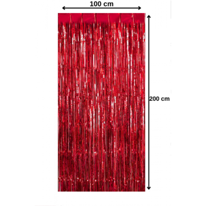 Perde Fon Dekor Metalik 100x200 cm Kırmızı İthal