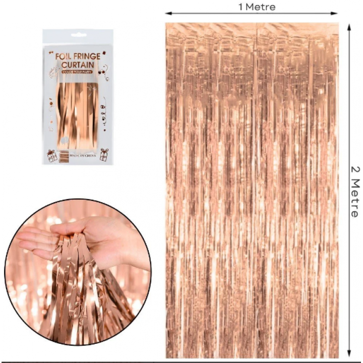 İTHAL METALİZE ROSEGOLD ARKA PLAN PERDESİ 2*1m
