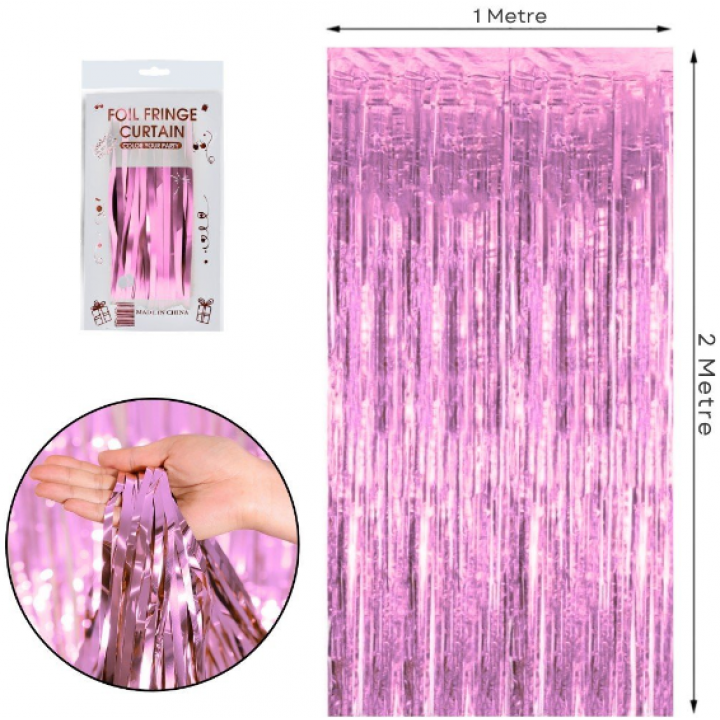 İTHAL METALİZE PEMBE ARKA PLAN PERDESİ 2*1m