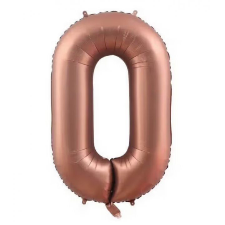 40'' Çikolata 0 Rakam Folyo Balon