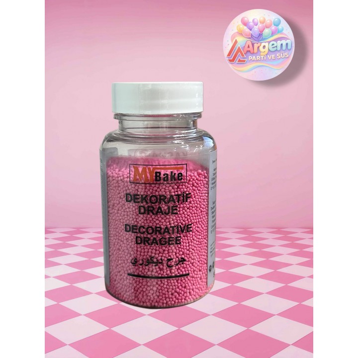 MY BAKE DEKORATİF DRAJE KASKAS PEMBE  100GR