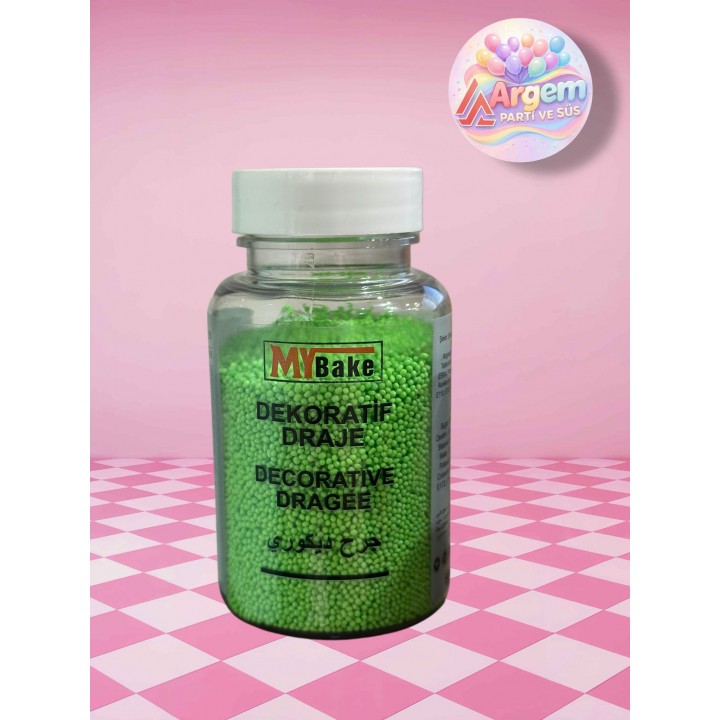 MY BAKE DEKORATİF DRAJE KASKAS YEŞİL  100GR