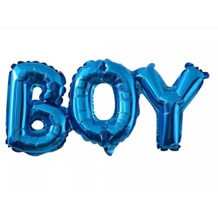 Boy Mavi Yazı Folyo Balon